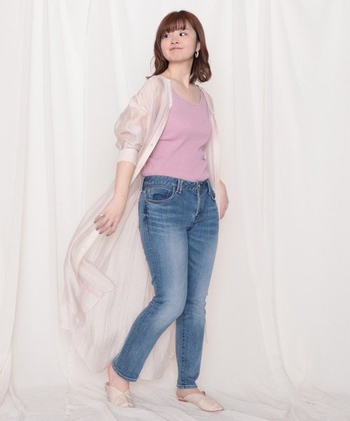 Cheek（チーク）の「シアーシャツワンピース（シャツワンピース・レディース・ラベンダー/アイボリー/オレンジ・MEDIUM）」の20枚目の写真