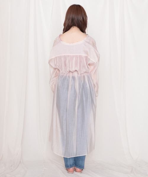 Cheek（チーク）の「シアーシャツワンピース（シャツワンピース・レディース・ラベンダー/アイボリー/オレンジ・MEDIUM）」の12枚目の写真