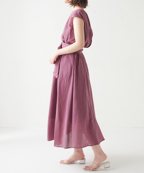 natural couture（ナチュラルクチュール）の「【WEB限定カラー有り】変形べっ甲ベルト涼しげワンピース（ワンピース・レディース・ブラック/パープル/ブルー/その他/チェック/ブラウン/グリーン/その他1・FREE）」の22枚目の写真