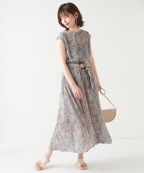 natural couture（ナチュラルクチュール）の「【WEB限定カラー有り】変形べっ甲ベルト涼しげワンピース（ワンピース・レディース・ブラック/パープル/ブルー/その他/チェック/ブラウン/グリーン/その他1・FREE）」の13枚目の写真