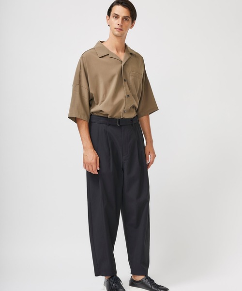 ATTACHMENT（アタッチメント）の「【KAZUYUKI KUMAGAI】DROP SHOULDER OPEN COLLAR SH / KS02-007（シャツ/ブラウス・メンズ・ブラック/カーキ/イエロー・1/2/3）」の5枚目の写真