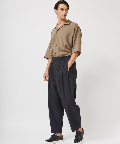 ATTACHMENT（アタッチメント）の「【KAZUYUKI KUMAGAI】DROP SHOULDER OPEN COLLAR SH / KS02-007（シャツ/ブラウス・メンズ・ブラック/カーキ/イエロー・1/2/3）」の8枚目の写真