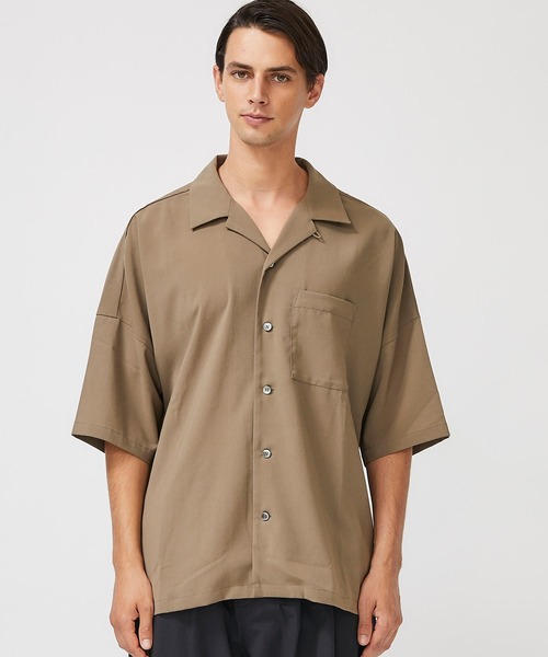 ATTACHMENT（アタッチメント）の「【KAZUYUKI KUMAGAI】DROP SHOULDER OPEN COLLAR SH / KS02-007（シャツ/ブラウス・メンズ・ブラック/カーキ/イエロー・1/2/3）」の4枚目の写真