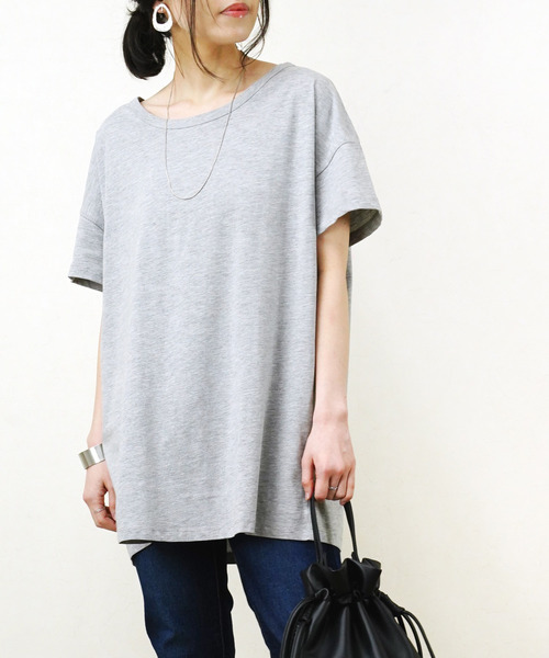 Fizz（フィズ）の「【Fizz/フィズ】　バックプリントビッグTシャツ（Tシャツ/カットソー・レディース・ブラック/オフホワイト/カーキ/グレー/ブルー・M）」の6枚目の写真