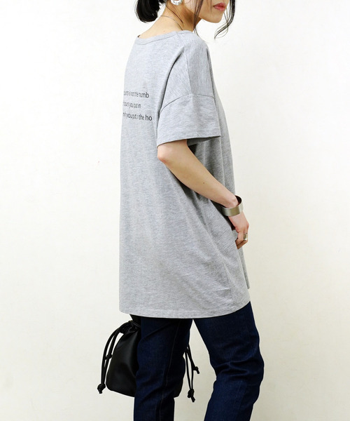 Fizz（フィズ）の「【Fizz/フィズ】　バックプリントビッグTシャツ（Tシャツ/カットソー・レディース・ブラック/オフホワイト/カーキ/グレー/ブルー・M）」の7枚目の写真