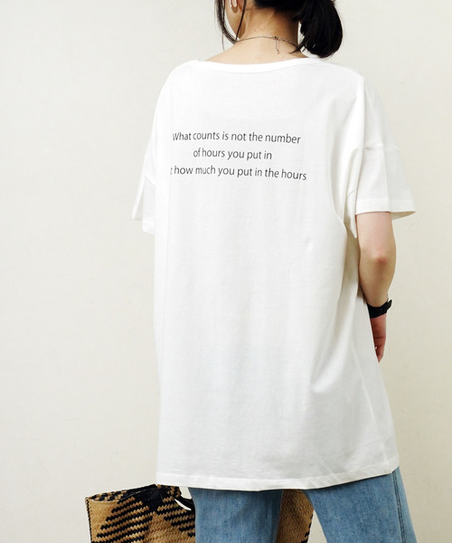 Fizz（フィズ）の「【Fizz/フィズ】　バックプリントビッグTシャツ（Tシャツ/カットソー・レディース・ブラック/オフホワイト/カーキ/グレー/ブルー・M）」の12枚目の写真