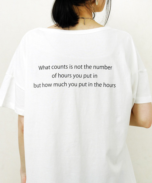 Fizz（フィズ）の「【Fizz/フィズ】　バックプリントビッグTシャツ（Tシャツ/カットソー・レディース・ブラック/オフホワイト/カーキ/グレー/ブルー・M）」の13枚目の写真