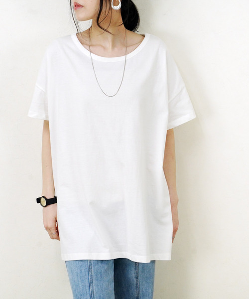 Fizz（フィズ）の「【Fizz/フィズ】　バックプリントビッグTシャツ（Tシャツ/カットソー・レディース・ブラック/オフホワイト/カーキ/グレー/ブルー・M）」の14枚目の写真