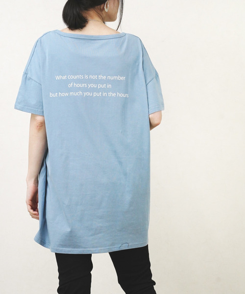 Fizz（フィズ）の「【Fizz/フィズ】　バックプリントビッグTシャツ（Tシャツ/カットソー・レディース・ブラック/オフホワイト/カーキ/グレー/ブルー・M）」の17枚目の写真