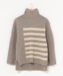 ROBES&CONFECTIONS | Robes&Confections/ローブス&コンフェクションズ/Comeback Lamb’s Wool Rib Border Pullover/カムバックラムウールリブボーダータートルネックセーター/DRC-K01-900(ニット/セーター)