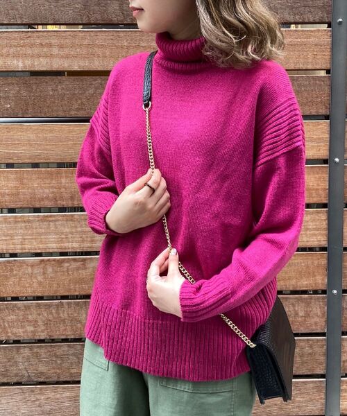 fredy repit（フレディレピ）の「［新色追加］タートルネックプルオーバーニット（ニット/セーター・レディース・アイボリー/グリーン/キャメル/マスタード/ピンク/レッド/ダークブラウン/イエロー・38）」の7枚目の写真