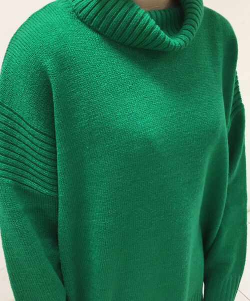 fredy repit（フレディレピ）の「［新色追加］タートルネックプルオーバーニット（ニット/セーター・レディース・アイボリー/グリーン/キャメル/マスタード/ピンク/レッド/ダークブラウン/イエロー・38）」の4枚目の写真