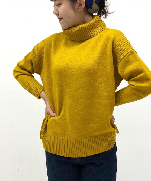 fredy repit（フレディレピ）の「［新色追加］タートルネックプルオーバーニット（ニット/セーター・レディース・アイボリー/グリーン/キャメル/マスタード/ピンク/レッド/ダークブラウン/イエロー・38）」の6枚目の写真