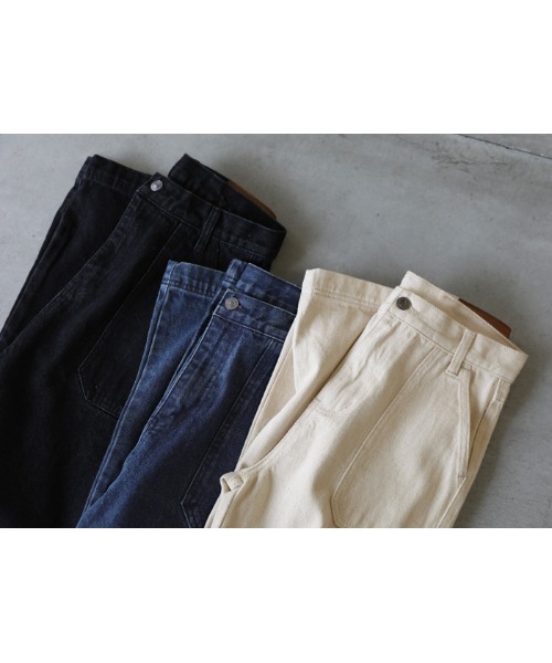 select MOCA(セレクトモカ)の「ベイカーニュアンスデニム(デニムパンツ・レディース・ブラック/インディゴブルー/アイボリー・SMALL/MEDIUM)」の4枚目の写真