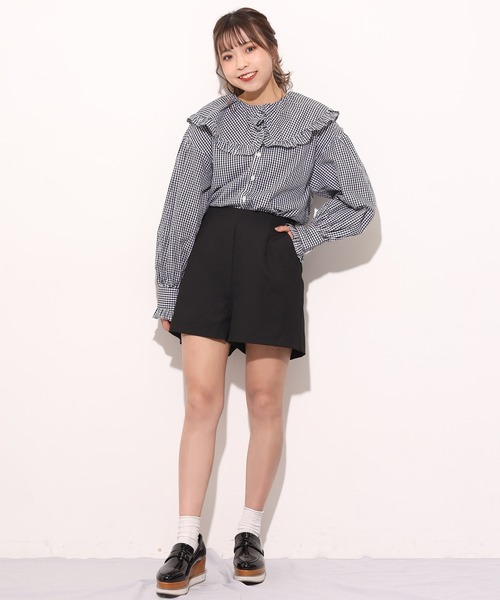 one after another NICE CLAUP(ワンアフターアナザーナイスクラップ)の「ビックカラーフリル衿ブラウス(シャツ/ブラウス・レディース・オフホワイト/ベージュ/チェック・FREE)」の11枚目の写真