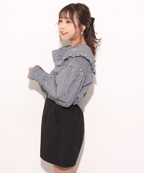 one after another NICE CLAUP(ワンアフターアナザーナイスクラップ)の「ビックカラーフリル衿ブラウス(シャツ/ブラウス・レディース・オフホワイト/ベージュ/チェック・FREE)」の20枚目の写真