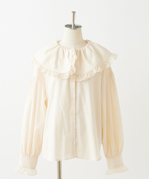 one after another NICE CLAUP(ワンアフターアナザーナイスクラップ)の「ビックカラーフリル衿ブラウス(シャツ/ブラウス・レディース・オフホワイト/ベージュ/チェック・FREE)」の13枚目の写真