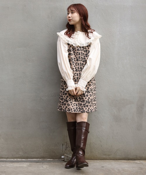 one after another NICE CLAUP(ワンアフターアナザーナイスクラップ)の「ビックカラーフリル衿ブラウス(シャツ/ブラウス・レディース・オフホワイト/ベージュ/チェック・FREE)」の6枚目の写真