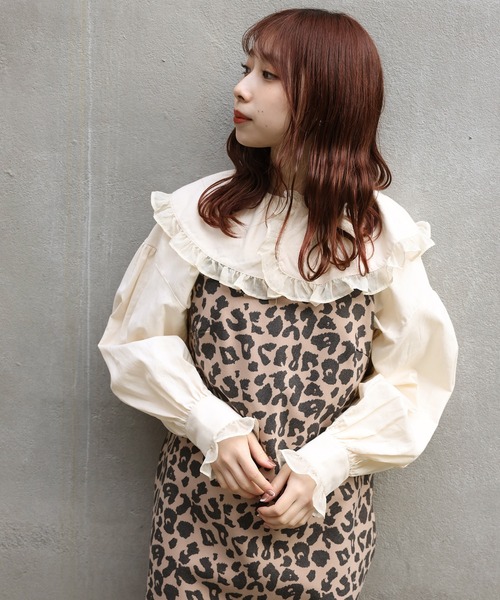 one after another NICE CLAUP(ワンアフターアナザーナイスクラップ)の「ビックカラーフリル衿ブラウス(シャツ/ブラウス・レディース・オフホワイト/ベージュ/チェック・FREE)」の9枚目の写真