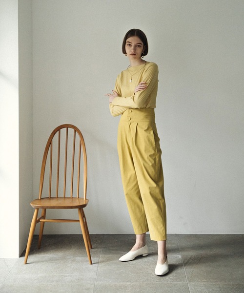 ACCL（エーシーシーエル）の「ビッグボタンハイウエストパンツ（その他パンツ・レディース・ベージュ/マスタード/ダークパープル・MEDIUM/SMALL）」の22枚目の写真