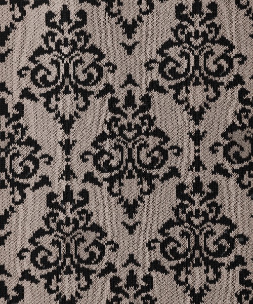 COLONY 2139(コロニートゥーワンスリーナイン)の「麻タッチダマスク柄ニットビスチェ(セットアップ可)(ニット/セーター・レディース・ベージュ/ブラック・FREE)」の22枚目の写真