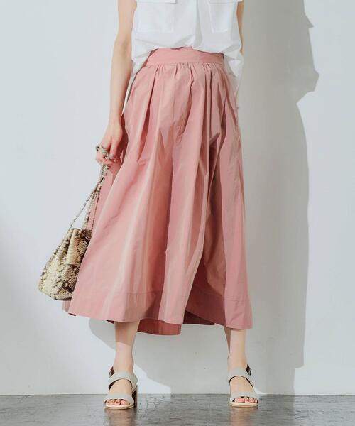 green label relaxing（グリーンレーベルリラクシング）の「FFC ランダムタック メモリー スカート（スカート・レディース・ピンク/ナチュラル/ターコイズブルー・38/36）」の3枚目の写真