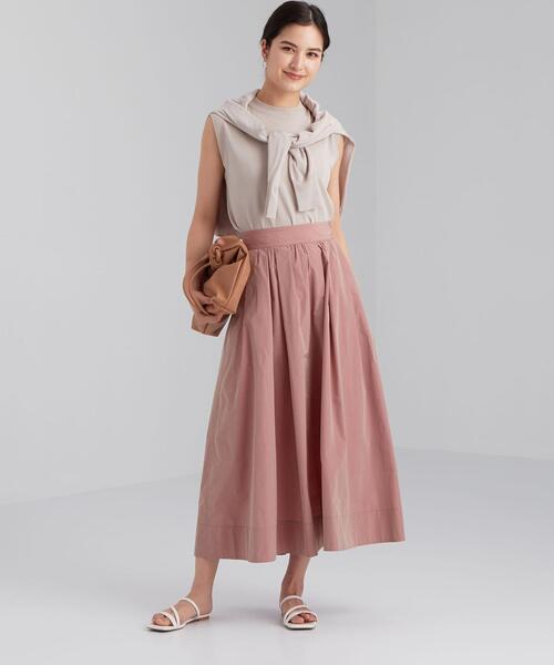 green label relaxing（グリーンレーベルリラクシング）の「FFC ランダムタック メモリー スカート（スカート・レディース・ピンク/ナチュラル/ターコイズブルー・38/36）」の9枚目の写真