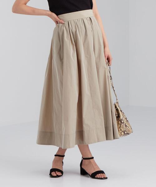 green label relaxing（グリーンレーベルリラクシング）の「FFC ランダムタック メモリー スカート（スカート・レディース・ピンク/ナチュラル/ターコイズブルー・38/36）」の6枚目の写真