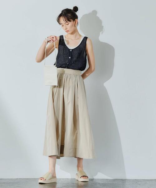 green label relaxing（グリーンレーベルリラクシング）の「FFC ランダムタック メモリー スカート（スカート・レディース・ピンク/ナチュラル/ターコイズブルー・38/36）」の7枚目の写真