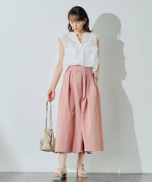 green label relaxing（グリーンレーベルリラクシング）の「FFC ランダムタック メモリー スカート（スカート・レディース・ピンク/ナチュラル/ターコイズブルー・38/36）」の19枚目の写真