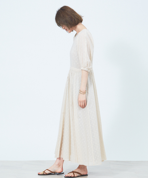 Rouge vif（ルージュヴィフ）の「ドットオーガンジーワンピース（ワンピース・レディース・ベージュ/ブラック・36/38）」の6枚目の写真