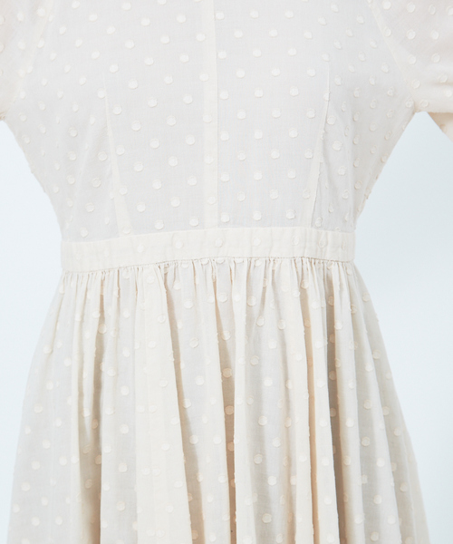 Rouge vif（ルージュヴィフ）の「ドットオーガンジーワンピース（ワンピース・レディース・ベージュ/ブラック・36/38）」の5枚目の写真