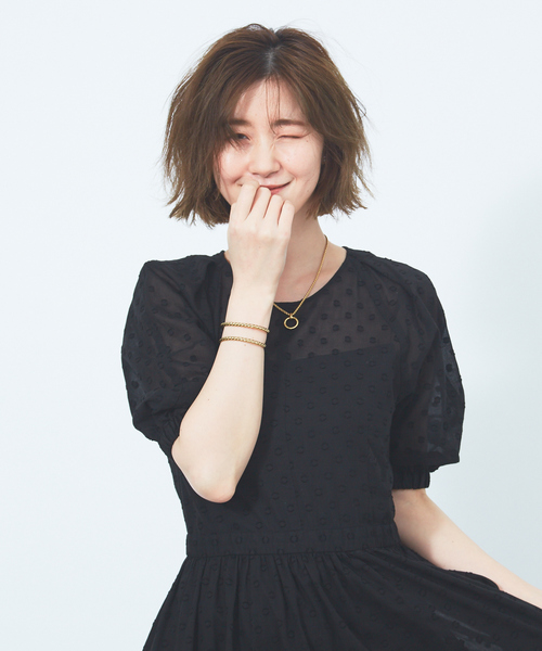 Rouge vif（ルージュヴィフ）の「ドットオーガンジーワンピース（ワンピース・レディース・ベージュ/ブラック・36/38）」の13枚目の写真