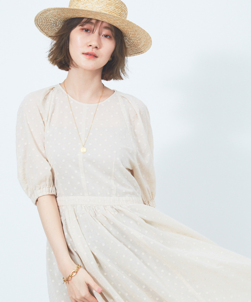 Rouge vif（ルージュヴィフ）の「ドットオーガンジーワンピース（ワンピース・レディース・ベージュ/ブラック・36/38）」の17枚目の写真