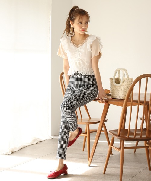 one after another NICE CLAUP（ワンアフターアナザーナイスクラップ）の「【WEB限定色あり】柄アソートスキニーパンツ（その他パンツ・レディース・ブルー/ピンク系その他/サックスブルー系1/サックスブルー系/ブラック系その他・SMALL/MEDIUM）」の6枚目の写真