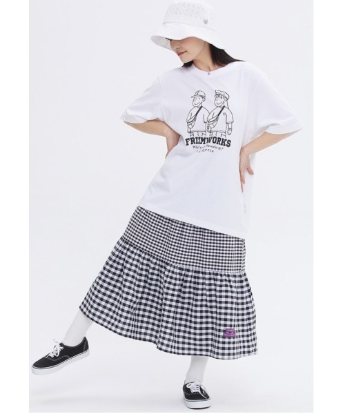 TARGETTO（ターゲット）の「『TARGETTO/ターゲット』X『FRIZMWORKS/フリズムワークス』カップル グラフィック 半袖Tシャツ（Tシャツ/カットソー・レディース・ホワイト/ブラック/ベージュ・M）」の18枚目の写真