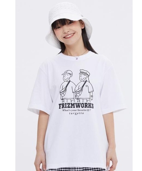 TARGETTO（ターゲット）の「『TARGETTO/ターゲット』X『FRIZMWORKS/フリズムワークス』カップル グラフィック 半袖Tシャツ（Tシャツ/カットソー・レディース・ホワイト/ブラック/ベージュ・M）」の21枚目の写真