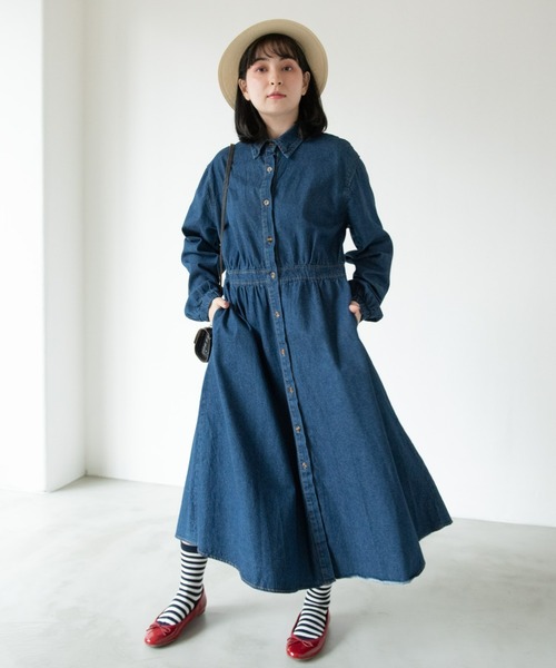 MERLOT（メルロー）の「フロントボタンデニムワンピース（ワンピース
