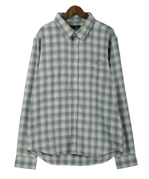 LUXSTYLE(ラグスタイル)の「パナマ織りレギュラーカラーシャツ(シャツ/ブラウス・メンズ・ネイビー/ベージュ/チェック/ホワイト/ストライプ・M/L/XL)」の6枚目の写真