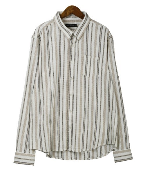 LUXSTYLE(ラグスタイル)の「パナマ織りレギュラーカラーシャツ(シャツ/ブラウス・メンズ・ネイビー/ベージュ/チェック/ホワイト/ストライプ・M/L/XL)」の8枚目の写真