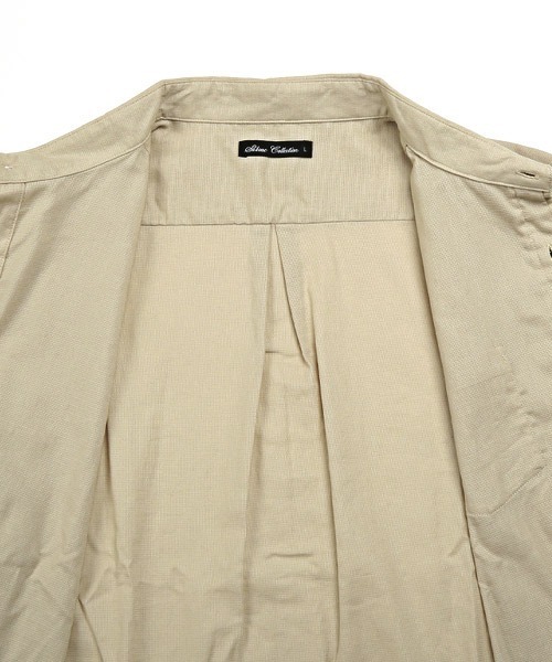 LUXSTYLE(ラグスタイル)の「パナマ織りレギュラーカラーシャツ(シャツ/ブラウス・メンズ・ネイビー/ベージュ/チェック/ホワイト/ストライプ・M/L/XL)」の7枚目の写真
