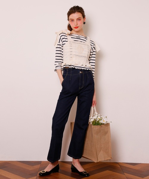 Seemi. byNICECLAUP（ シーミーバイナイスクラップ）の「Seemi.ボーダーメローTee（Tシャツ/カットソー・レディース・ネイビー/ピンク/レッド・FREE）」の13枚目の写真