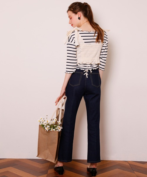 Seemi. byNICECLAUP（ シーミーバイナイスクラップ）の「Seemi.ボーダーメローTee（Tシャツ/カットソー・レディース・ネイビー/ピンク/レッド・FREE）」の15枚目の写真