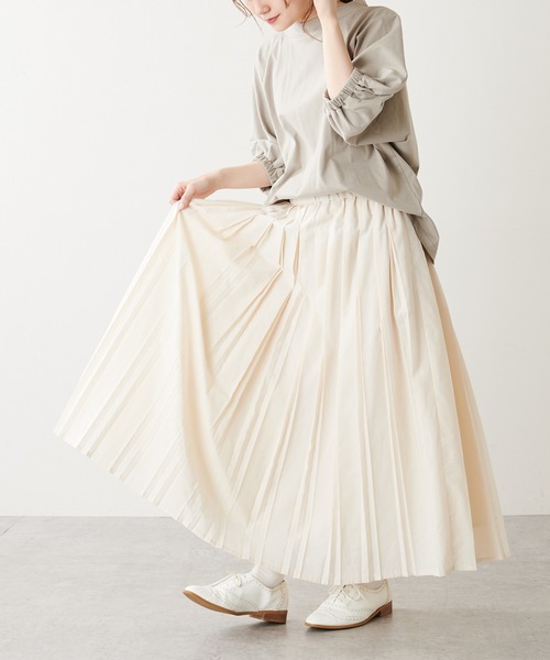 PUAL CE CIN（ピュアルセシン）の「親子プリーツスカート（スカート・レディース・チャコールグレー/アイボリー・FREE）」の19枚目の写真