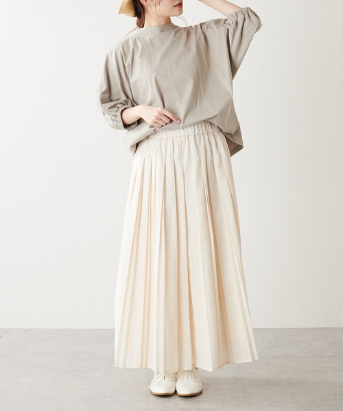 PUAL CE CIN（ピュアルセシン）の「親子プリーツスカート（スカート・レディース・チャコールグレー/アイボリー・FREE）」の17枚目の写真