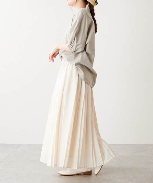 PUAL CE CIN（ピュアルセシン）の「親子プリーツスカート（スカート・レディース・チャコールグレー/アイボリー・FREE）」の20枚目の写真