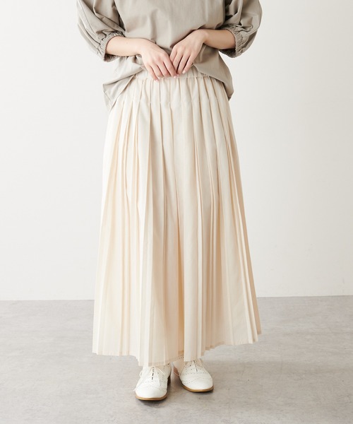 PUAL CE CIN（ピュアルセシン）の「親子プリーツスカート（スカート・レディース・チャコールグレー/アイボリー・FREE）」の10枚目の写真