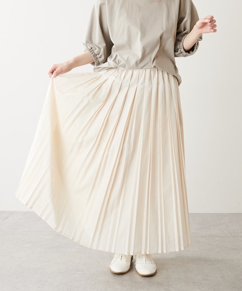 PUAL CE CIN（ピュアルセシン）の「親子プリーツスカート（スカート・レディース・チャコールグレー/アイボリー・FREE）」の12枚目の写真
