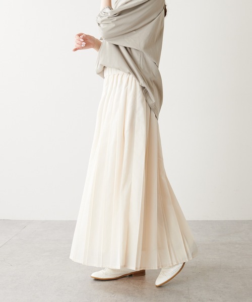 PUAL CE CIN（ピュアルセシン）の「親子プリーツスカート（スカート・レディース・チャコールグレー/アイボリー・FREE）」の13枚目の写真