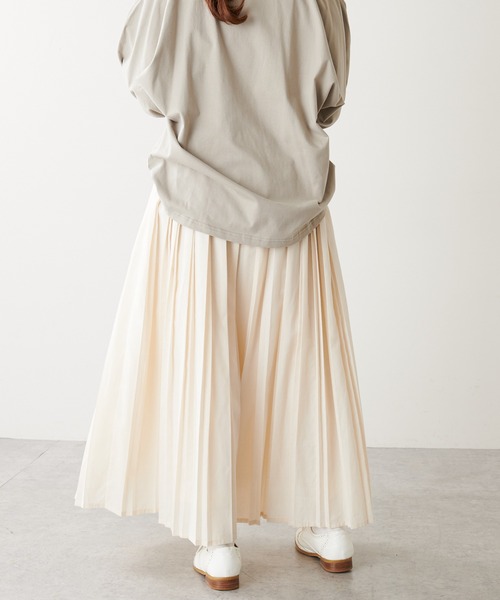 PUAL CE CIN（ピュアルセシン）の「親子プリーツスカート（スカート・レディース・チャコールグレー/アイボリー・FREE）」の14枚目の写真